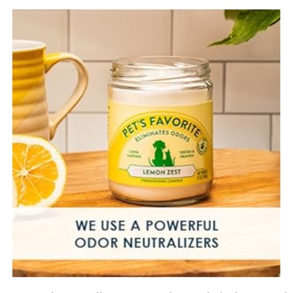 Pet's Favorite Tested & Proven Odor Eliminating Candle, Pet-Friendly Lemon Zeat - Picture 2 of 5